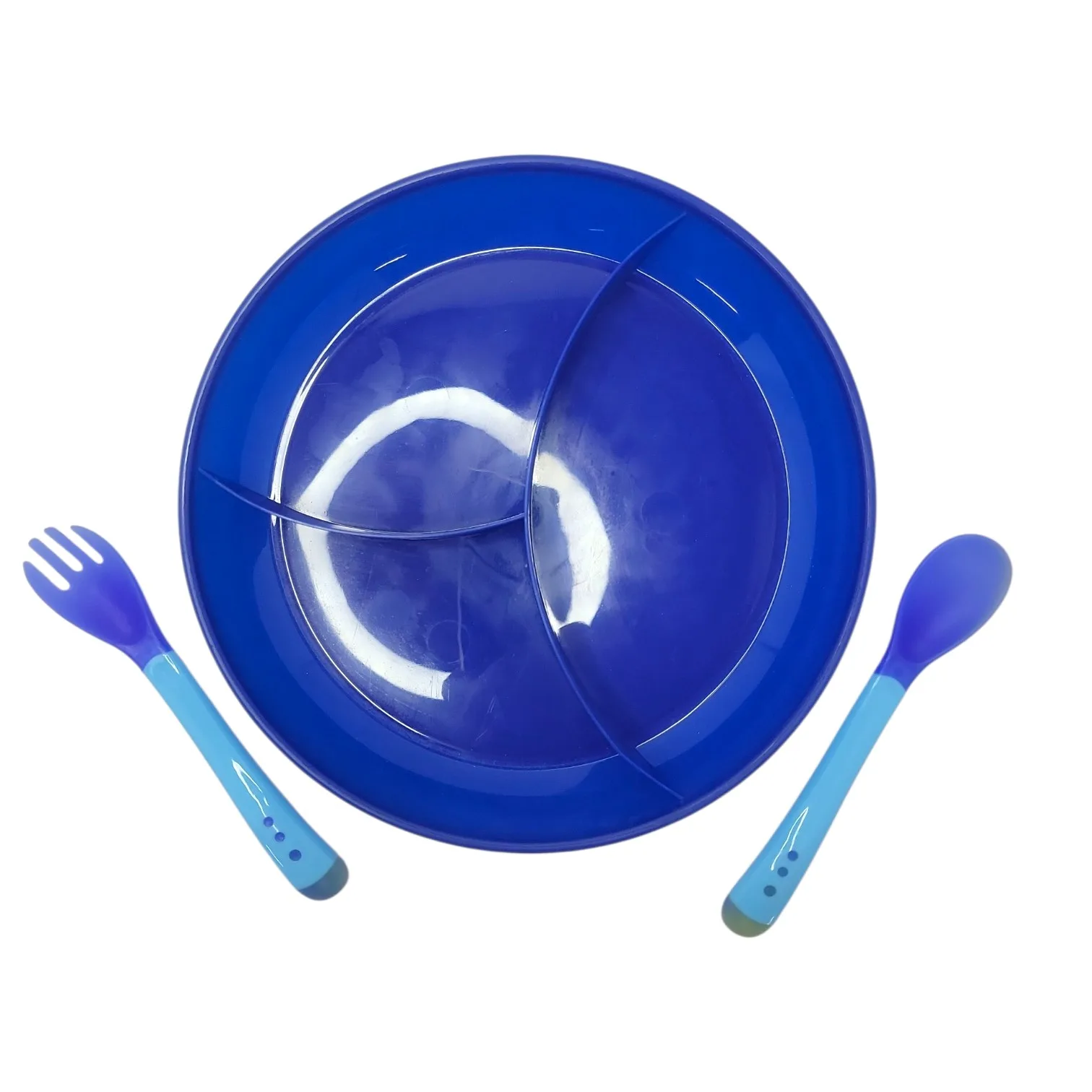 PLATO PLASTICO DIVISION ANTIDESLIZANTE X3 PIEZAS
