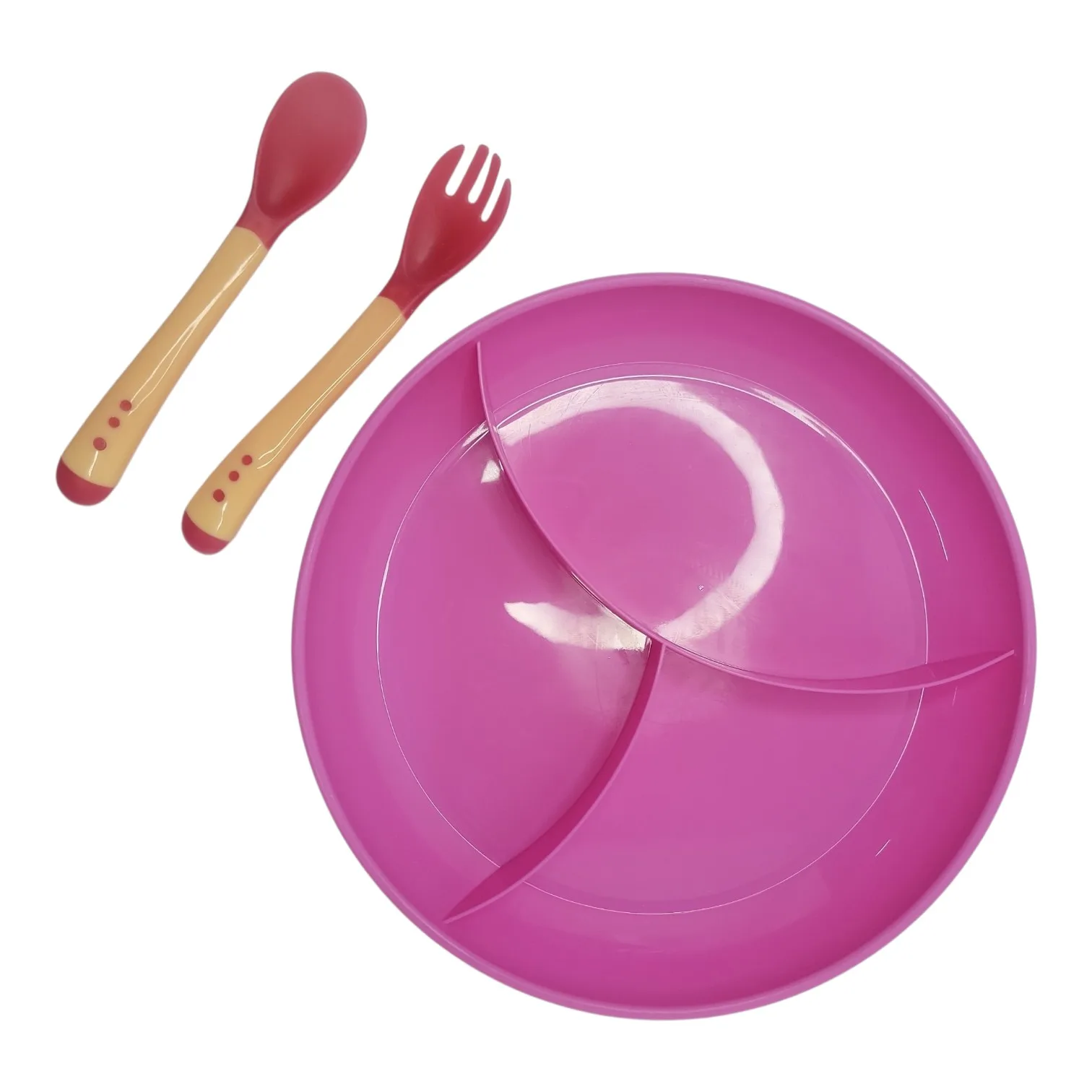 PLATO PLASTICO DIVISION ANTIDESLIZANTE X3 PIEZAS