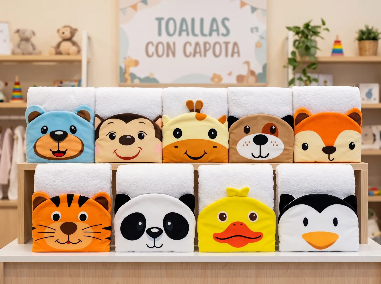 TOALLA BABY FRIEND CAPOTA  ANIMALITOS 70X90