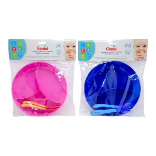 PLATO PLASTICO DIVISION ANTIDESLIZANTE X3 PIEZAS